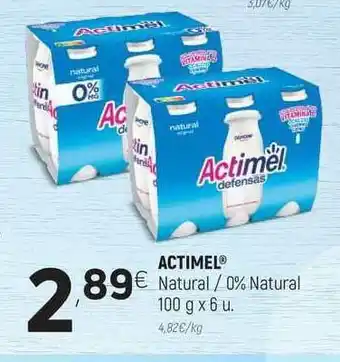 Coviran Actimel Natural 0% Natural 100g x 6u oferta