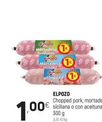 Coviran Elpozo Chopped Pork Mortadela Siciliana O Con Aceituna 300g oferta