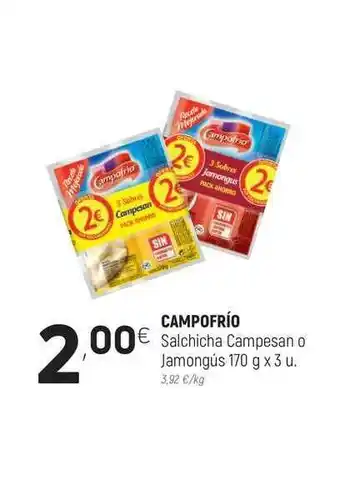 Coviran Campofrío Salchicha Campesan O Jamongús 170g x 3u oferta