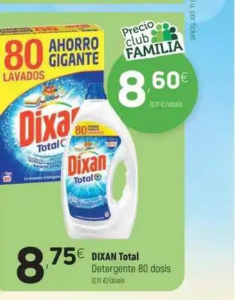 Coviran Dixan Total Detergente 80 dosis oferta