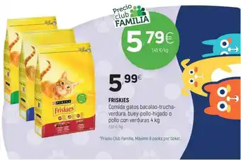 Coviran Frskies Comida Gatos Bacalao-trucha-verdura Buey-pollo-higado O Pollo Con Verduras 4kg oferta