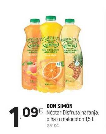 Coviran Don Simón Néctar Disfruta Naranja Piña O Melocotón 1,5L oferta