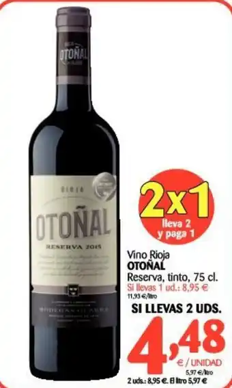 Alimerka Otoñal Vino Rioja Reserva, tinto, 75cl oferta