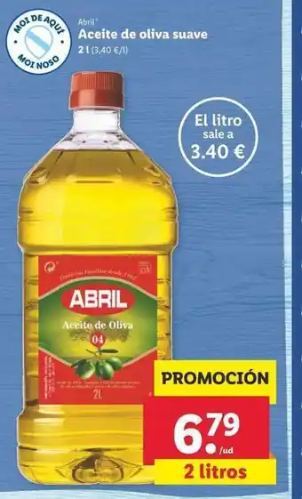 Lidl Abril Aceite de oliva suave 2l oferta