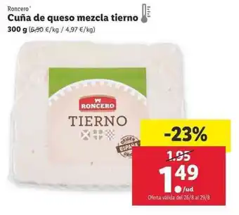Lidl Roncero Cuña de queso mezcla tierno 300g oferta