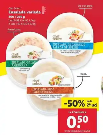 Lidl Chef Sea Ensalada variada 200/250g oferta