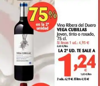 Alimerka Vega Cubillas Vino Ribera del Duero Joven, tinto o rosado, 75cl. oferta