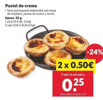 Lidl Pastel de crema 55g oferta