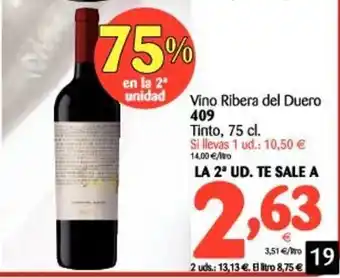 Alimerka 409 Vino Ribera del Duero Tinto, 75cl. oferta