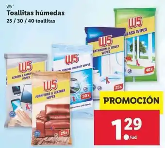 Lidl W5 Toallitas húmedas 25/30/40 toallitas oferta