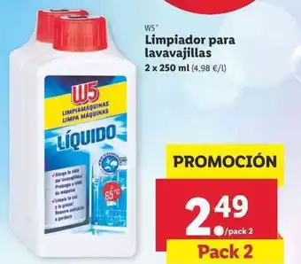 Lidl W5 Limpiador para lavavajillas 2 x 250ml oferta