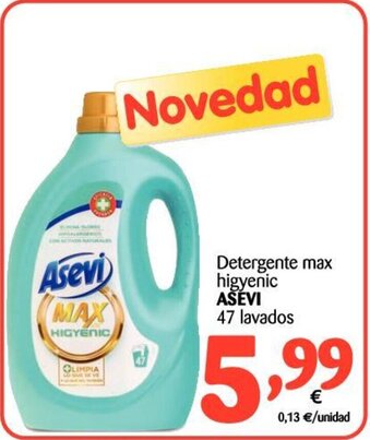 Alimerka Asevi Detergente max higyenic 47 lavados oferta