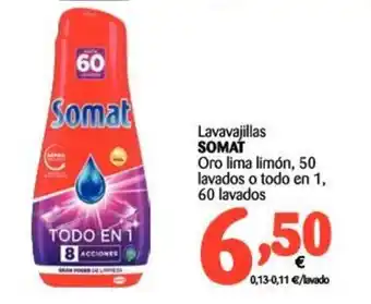 Alimerka Somat Lavavajillas Oro lima limón, 50 lavados o todo en 1, 60 lavados oferta