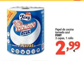 Alimerka Foxy Papel de cocina tomado azul 3 capas, 1 rollo oferta