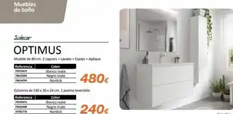 Distriplac Muebles de baño salsar optimus mueble de 80 cm. 2 cajones + lavabo + espejo + aplique. referencia 78255629 78654284 786 oferta