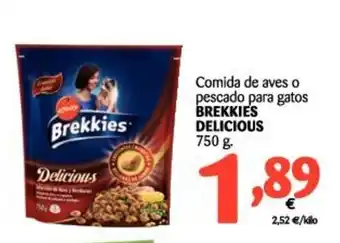 Alimerka Brekkies Delicious Comida de aves o pescado para gatos 750g oferta