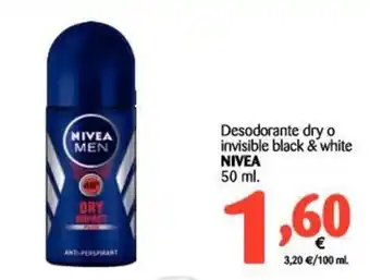 Alimerka Nivea Desodorante dry o invisible black & white 50ml oferta