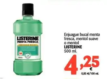 Alimerka Listerine Enjuague bucal menta fresca, mentol suave o mentol 500ml oferta
