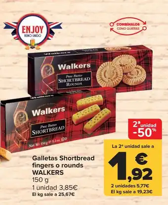 Carrefour Market Galletas shortbread fi ngers o rounds walkers oferta