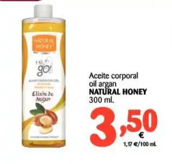 Alimerka Natural Honey Aceite corporal oil argan 300ml oferta