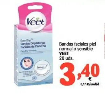Alimerka Veet Bandas faciales piel normal o sensible 20 uds. oferta