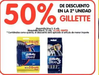 Alimerka Gilette Maquinilla blue 3, 4 uds., Maquinilla blue ll, 15 uds. +5uds. Gratis oferta