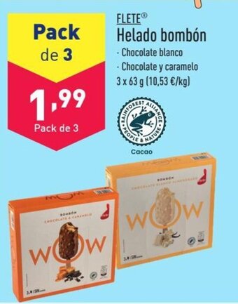 ALDI FLETE Helado bombón oferta