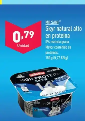 ALDI MILSANI Skyr natural alto en proteína oferta