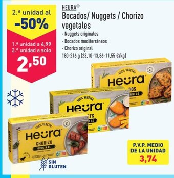 ALDI HEURA Bocados/ Nuggets / Chorizo vegetales oferta