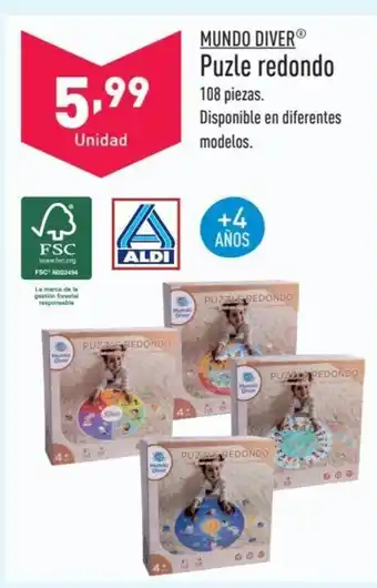 ALDI MUNDO DIVERⓇ Puzle redondo oferta