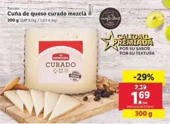 Lidl Roncero Cuña de queso curado mezcla 300g oferta