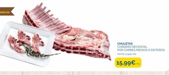 Supermercados La Despensa CHULETAS CORDERO RECENTAL oferta