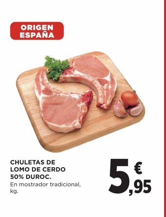 Hipercor CHULETAS DE LOMO DE CERDO 50% DUROC. oferta