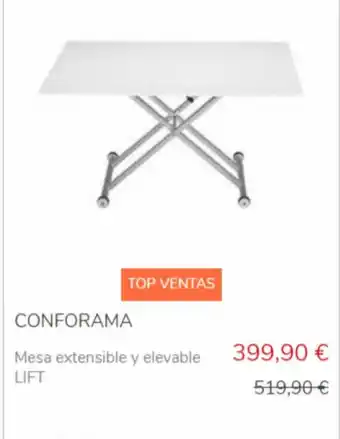 Conforama CONFORAMA Mesa extensible y elevable LIFT oferta
