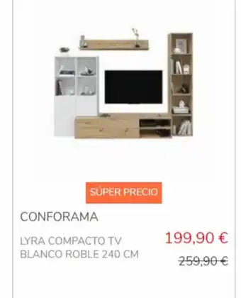Conforama CONFORAMA LYRA COMPACTO TV BLANCO ROBLE 240 CM oferta