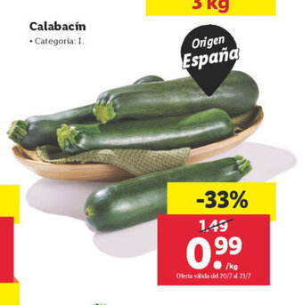 Lidl Calabacín oferta