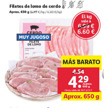 Lidl Filetes de lomo de cerdo oferta