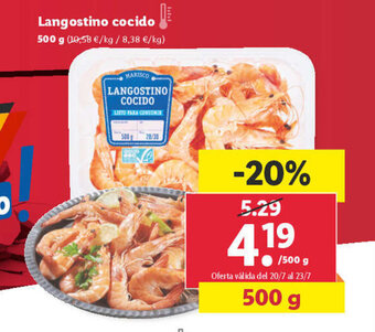 Lidl Langostino cocido oferta