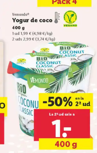 Lidl Yogur de coco oferta