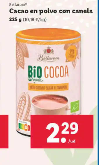 Lidl Cacao en polvo con canela oferta