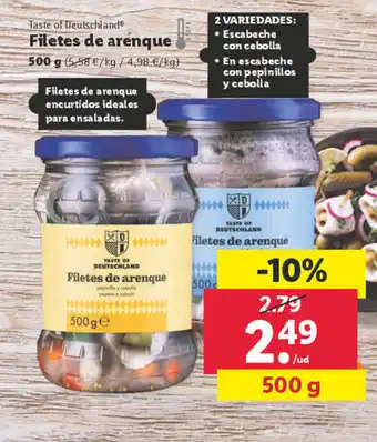 Lidl Filetes de arenque oferta