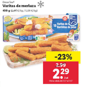 Lidl Varitas de merluza oferta
