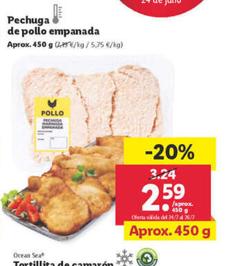 Lidl Pechuga de pollo empanada oferta