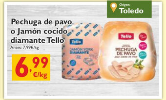 Supermercados La Despensa Pechuga de pavo o Jamón cocido diamante Tello oferta