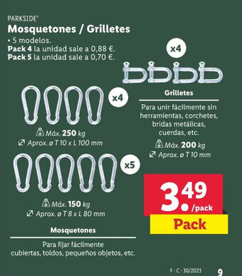 Lidl PARKSIDE Mosquetones / Grilletes oferta