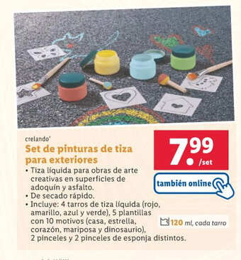 Lidl Crelando Set de pinturas de tiza para exteriores oferta