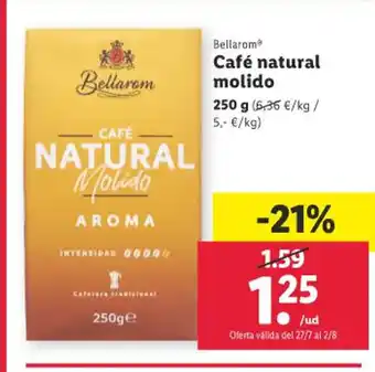Lidl Bellarom Café natural molido oferta