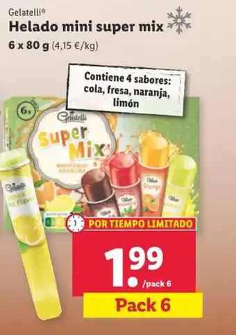 Lidl Gelatelli Helado mini super mix oferta