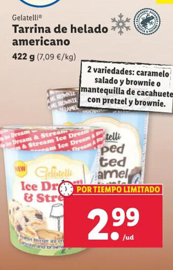 Lidl Gelatelli Tarrina de helado americano oferta