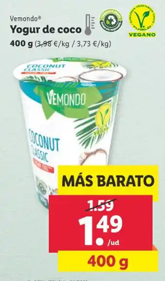 Lidl Vemondo Yogur de coco oferta